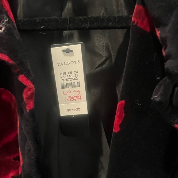 Talbots Black and Red Floral Blazer - Picture 3 of 3